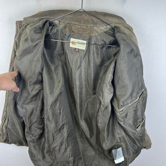 Wilsons Leather Men's Suede Button-Up Jacket Size M Brown - Picture 7 of 8